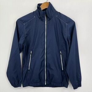 Adidas Windbreaker Jacket Women's Size XS Blue Full Zip Clima‎ Proof Lightweight